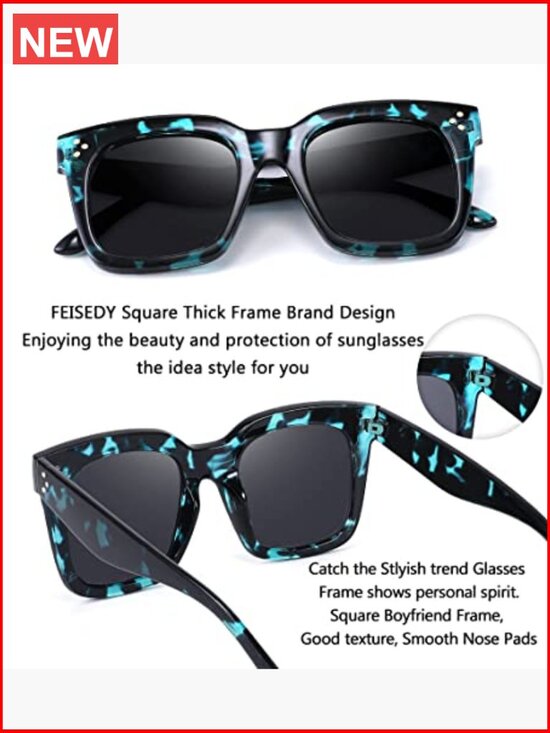 Vintage Square Sunglasses UV400 Protection Non-Polarized Retro main image 4